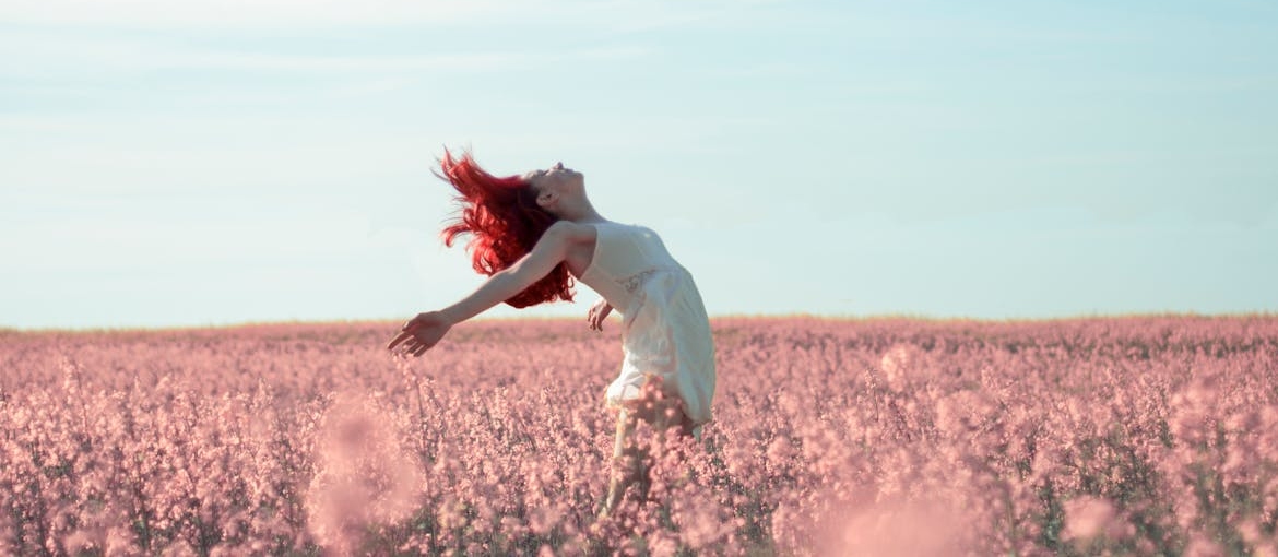 Woman experiencing euphoria.