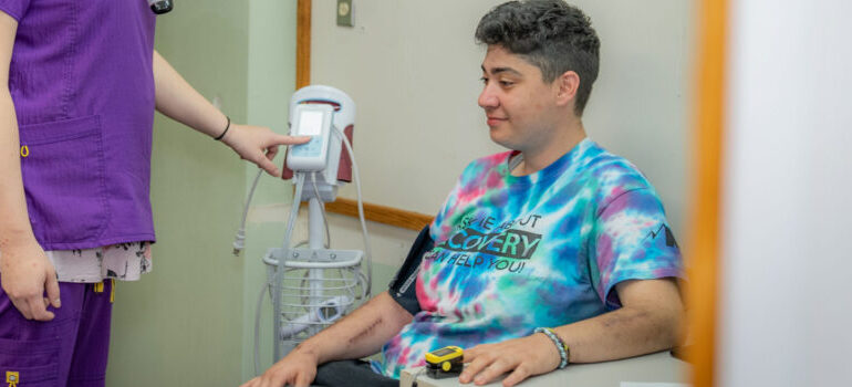 A nurse with a patient