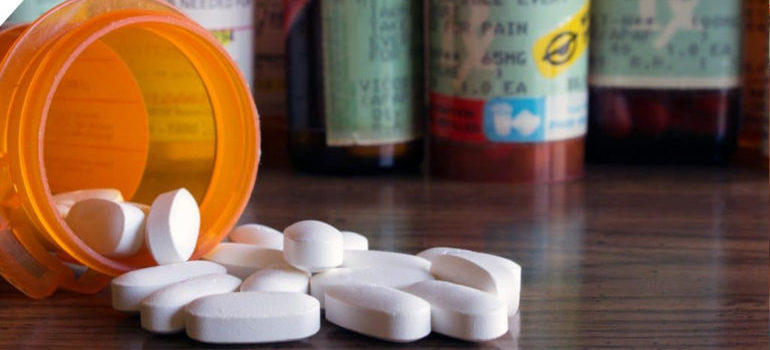 A bottle of pills.