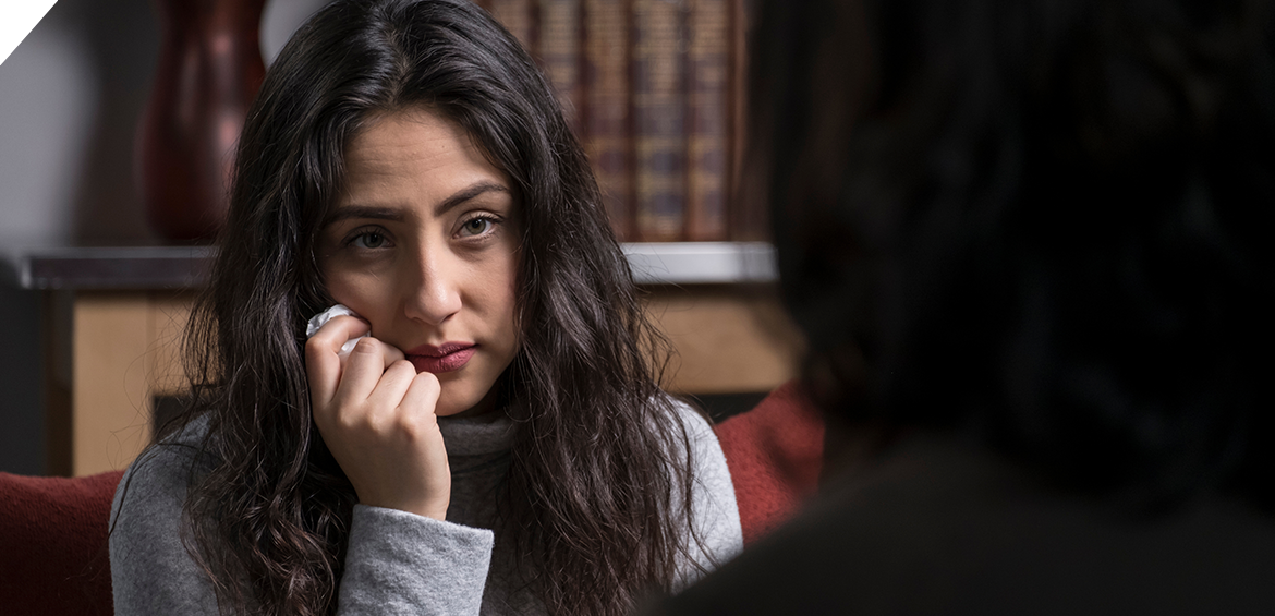 A woman in Cognitive Behavioral Therapy