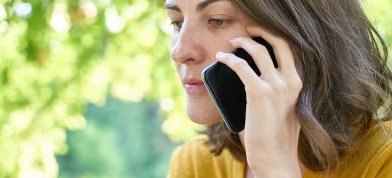 A girl talking on the phone