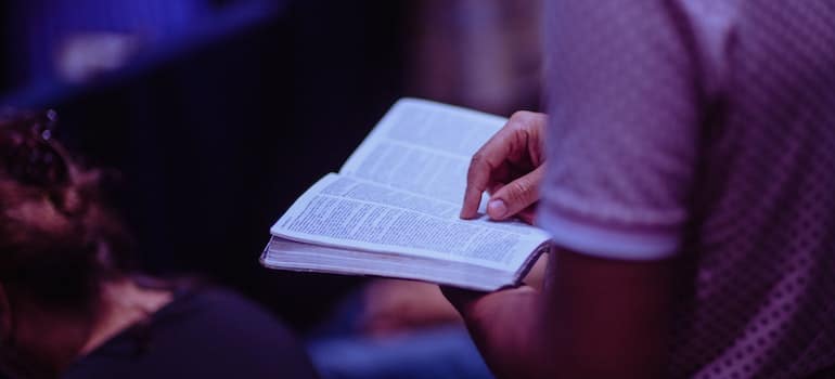 Man reading the Bible.