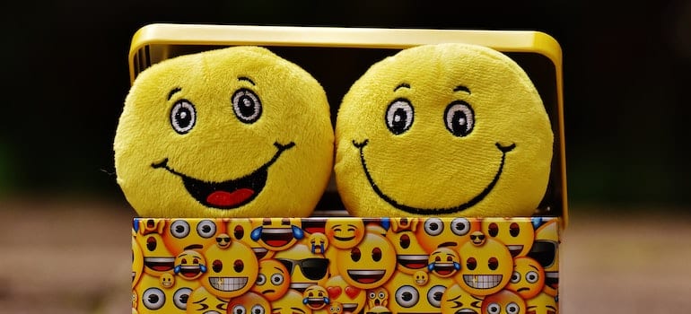 Smiley plushies.