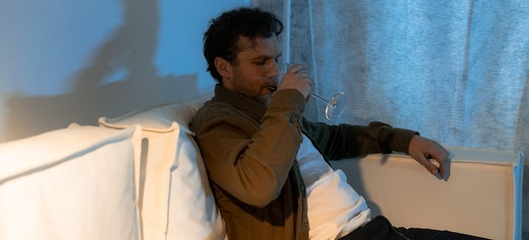 man drinking