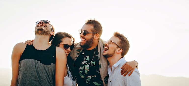 A group of happy young people.