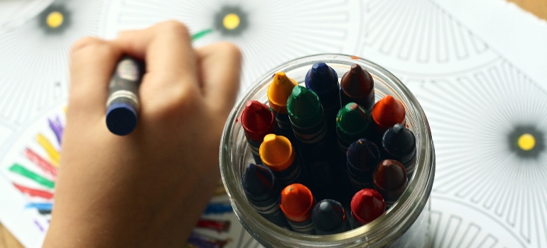 person doing art in a stimulants rehab program