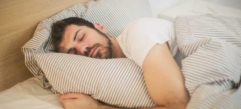 person sleeping in a marijuana rehab West Virginia center