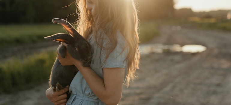 bonding with animals can help your recovery in Parkersburg WV when it's an unusual occurrance - like when you get to hold a rabbit.