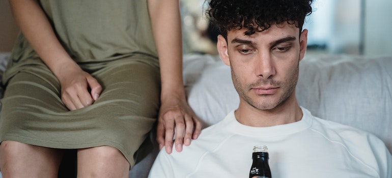 Man drinking beer.