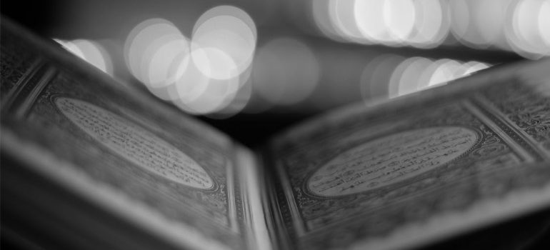 A close-up of an open book.