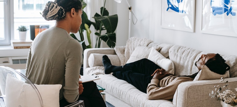 Person in therapy in fentanyl rehab