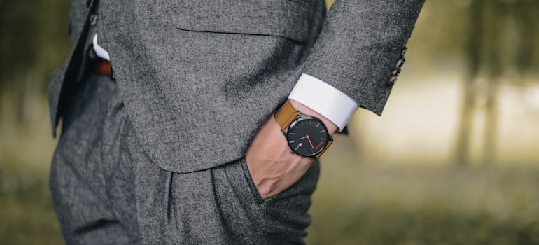 Man in a suit.