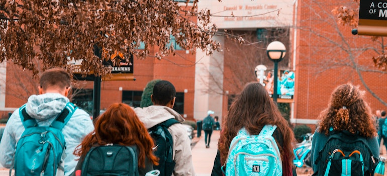 College students on campus.