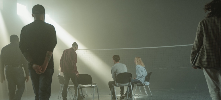 people attending a group therapy