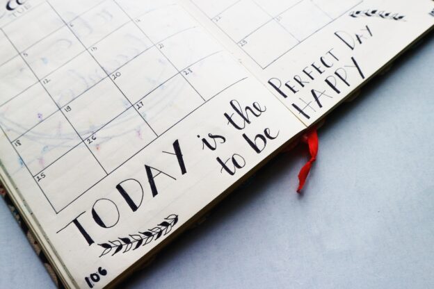 A calendar representing importance of structured daily routine in recovery