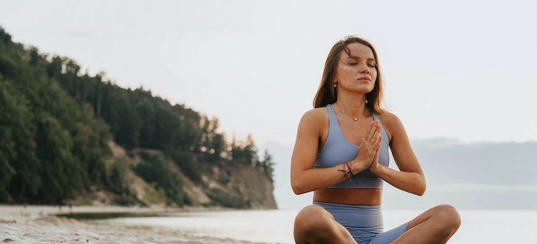 A person meditating