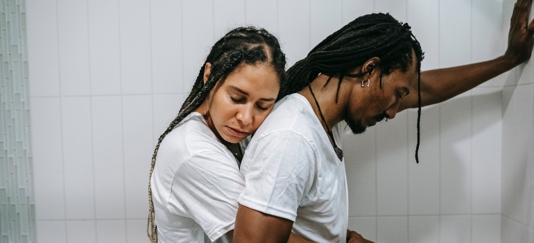 woman supporting her partner instead of enabling a loved one's addiction