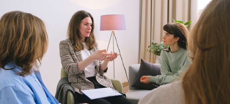 people at a group therapy