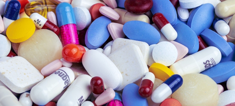 Mix of colorful pills