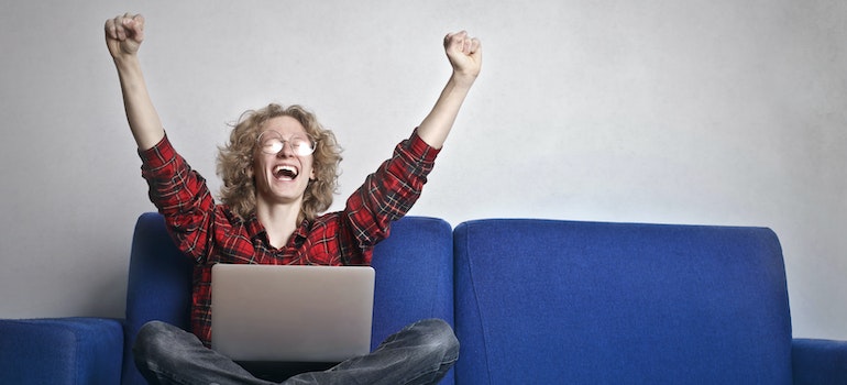 a person raising hands