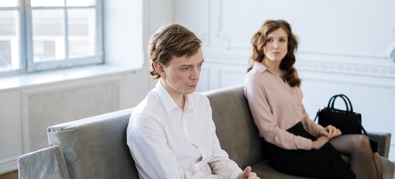 a couple being quiet and trying to find our whether their marriage can survive drug or alcohol addiction