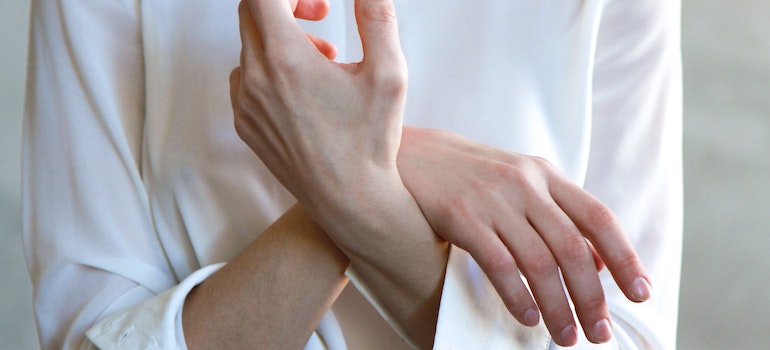 A person's hands