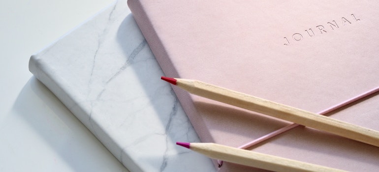 Journal and pencils
