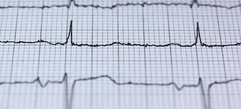 Paper sheet measuring heartrate, representing the link between night sweats and alcohol use