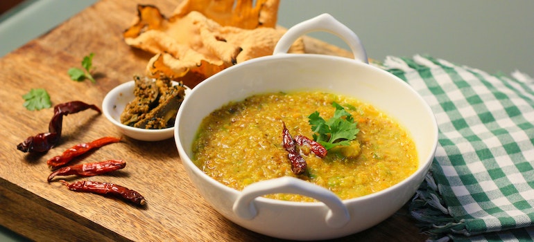 Bowl of spicy food.