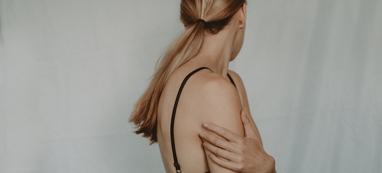 A young woman looking away