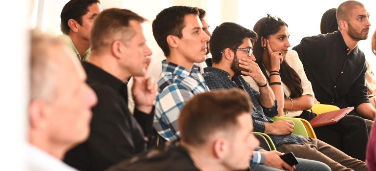 Crowd during a seminar on why harm reduction is crucial in substance abuse treatment