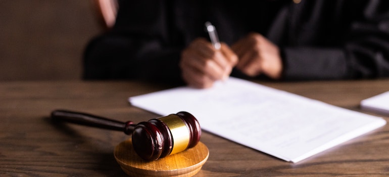 A judge writing