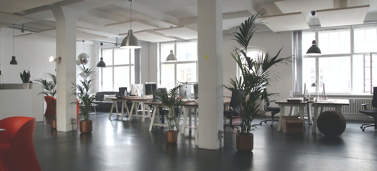 an empty open-plan office