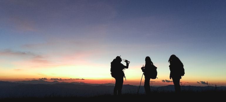 a group of people engaged in an outdoors activity
