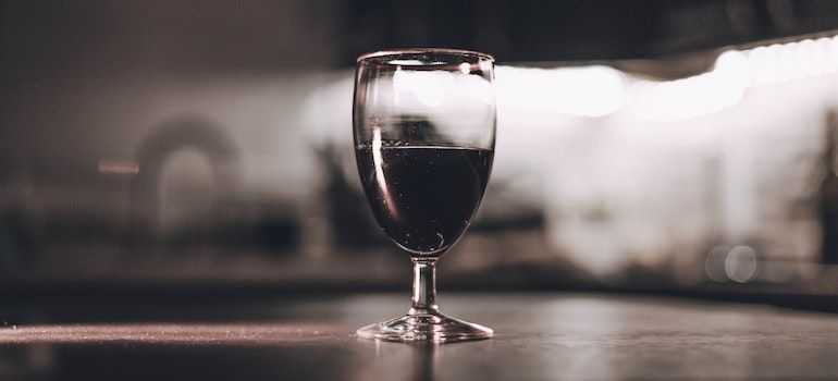 A glass of alcohol