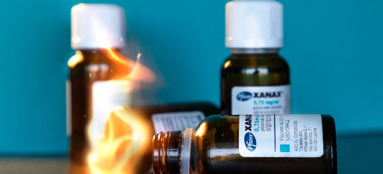Bottles of Xanax to emphasize the neurobiology of benzodiazepine addiction
