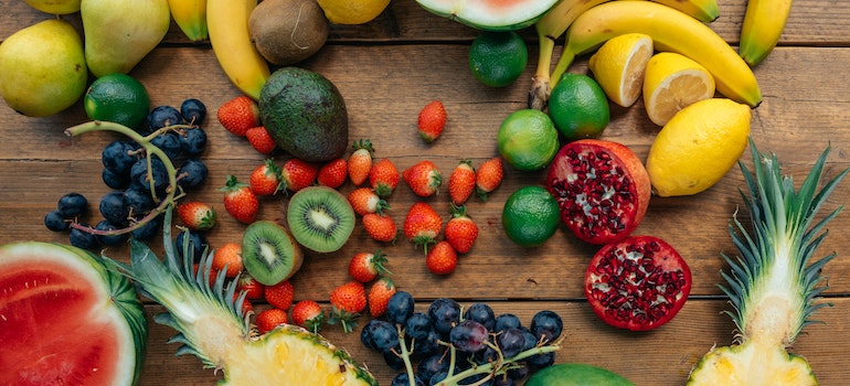 Different types of healthy food
