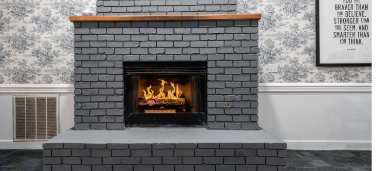 Room with a fire