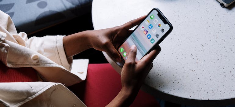 A person using a smartphone