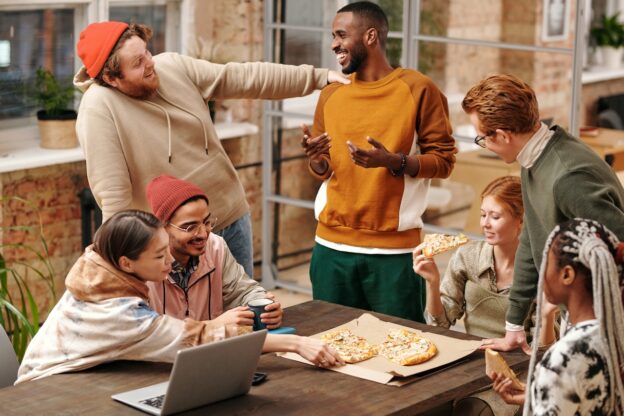 A group of young people having time together
