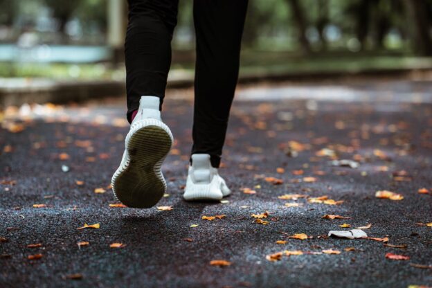 A person walking in the park
