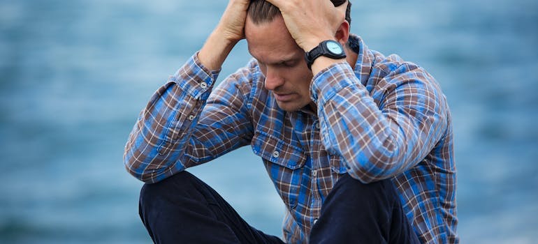 A person struggling feeling depressed