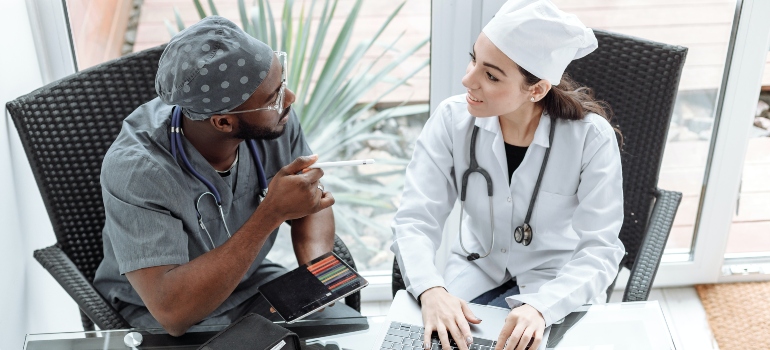 Two doctors talking