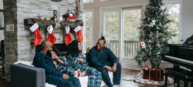 family spending Christmas together