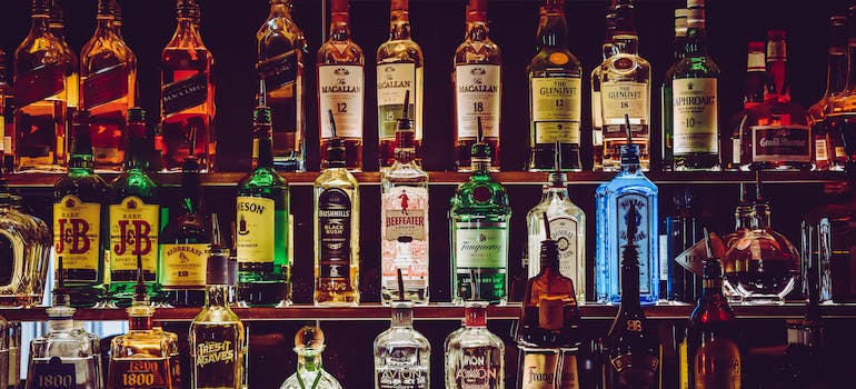 Assorted Wine Bottles showing that chronic alcohol consumption is closely linked to wet brain syndrome.