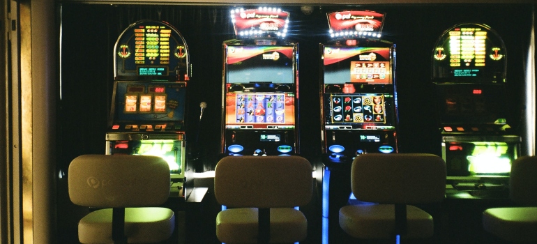 Slot machines in a casino