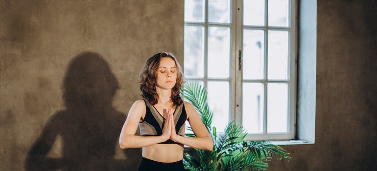 A person practicing yoga