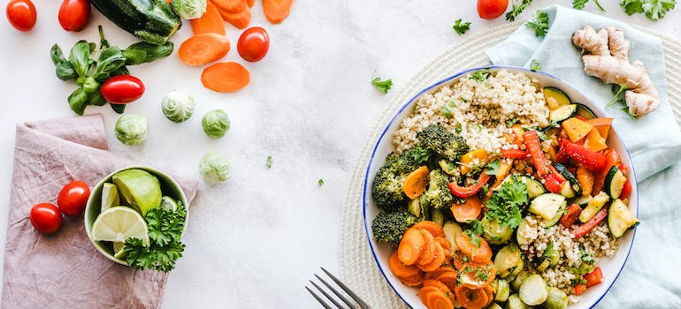 Flat-lay Photography of Vegetable Salad on Plate. Nutrition plays a vital role in treating wet brain syndrome