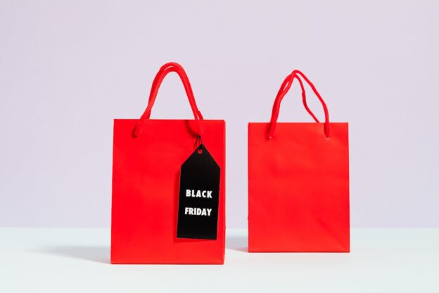 Red shopping bags