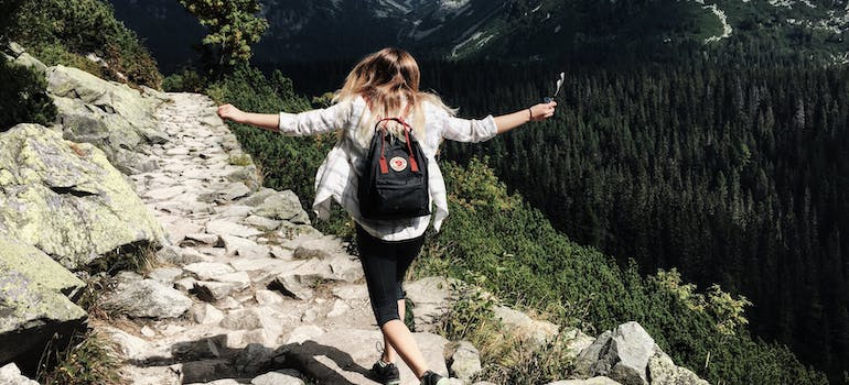 A person hiking in west virginia